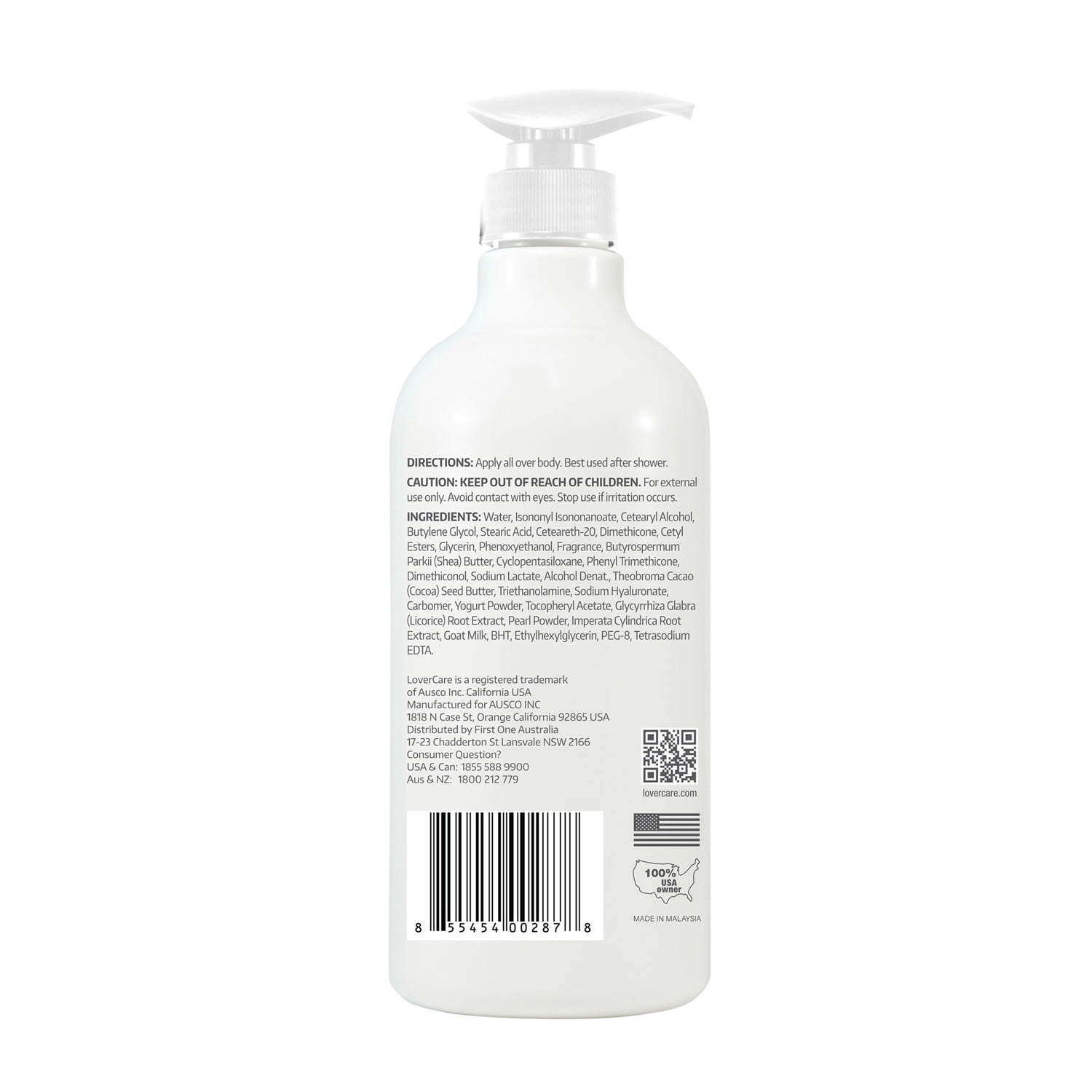 LoverCare Goat's Milk Body Lotion 27 fl oz (800ml) - Pearl Powder & Licorice