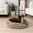 thumbnail image 5 of PetAmi Calming Dog Bed for Small Medium Dog Cat, Round Donut Dog Bed Washable, Fluffy Faux Fur Plush Cuddler Pet Kitten Cushion Bed, Anti-Slip, Fits up to 45 lbs, 30 inch, Taupe, 5 of 9