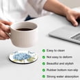 thumbnail image 4 of Blue Hydrangea Coasters Set of 2, Spring Vintage Botanical Butterfly Absorbent Coasters for Drinks, Coaster for Bar Office Dining Coffee Table Accessories Decor, Non Slip Round Desk Coaster, 4 of 9