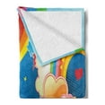thumbnail image 2 of Vintage Rainbow Soft Flannel Fleece Blanket, Funky Illustration of Heart Shapes Floral Elements Clouds Valentines Love, Cozy Plush for Indoor and Outdoor Use, 50" x 60", Multicolor, by Ambesonne, 2 of 5