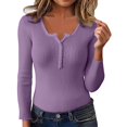 thumbnail image 2 of JIAYUE Women Sweaters Button Down V Neck Long Sleeve Knit Pullover Solid Color For Women Comfortable Seasonal Attire, 2 of 6