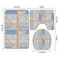 thumbnail image 3 of Multicolor Ethnic Striped Pattern Bathroom Rugs Sets 3 Piece,Toilet Cover Set,Absorbent Non Slip Bathroom Mats Sets with U-Shaped Contour Rug Toilet Rug Set, 3 of 5