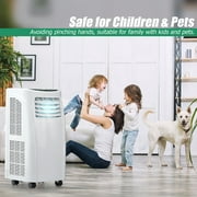 Costway 8000 BTU ASHRAE Portable Air Conditioner & Dehumidifier Function Remote w/ Window Kit White