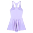 thumbnail image 5 of Alvivi Women's Glossy Silky Ballet Dance Skirted Leotard Gymnastics Bodysuits Yoga Party Dress Light Purple L, 5 of 7