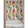 thumbnail image 3 of Sheer Curtains 72 inches Long, Colorful Irises Flowers Watercolor Plant Country Floral Light Filtering Sheer Window Curtains Rod Pocket Voile Drapes for Bedroom Living Room, 52"W x 72"L 2 Panels, 3 of 7