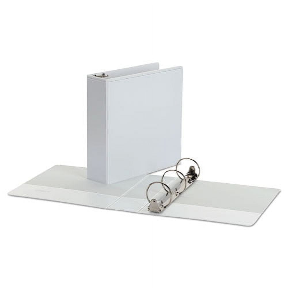 Economy Round Ring View Binder, 3 Rings, 3" Capacity, 11 X 8.5, White | Bundle of 5 Each