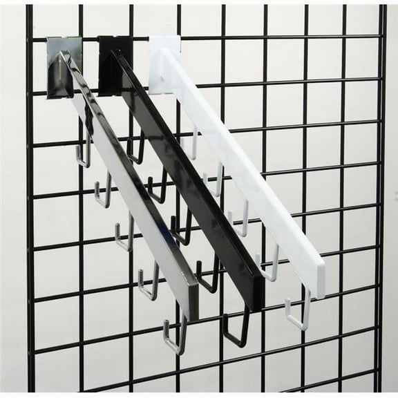 GPW-5H 5-Hook Square Tube Waterfall for Gridwall, White