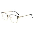 thumbnail image 3 of justharion Blue Light Blocking Glasses Clear Lens Metal Frame for Sleep Better Gold, 3 of 8