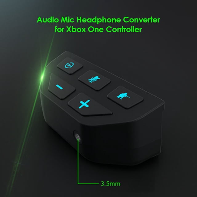 Adaptador de auriculares estéreo Convertidor de micrófono de audio para Xbox One Controller (Negro)