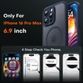thumbnail image 2 of Magnetic Case for iPhone 16 Pro Max 6.9", [Military-Grade 15FT Drop Protection] [360° Camera Guard] [MagSafe-Compatible] Matte Shockproof Protective Cover, Black,Desert-magnetic, 2 of 5