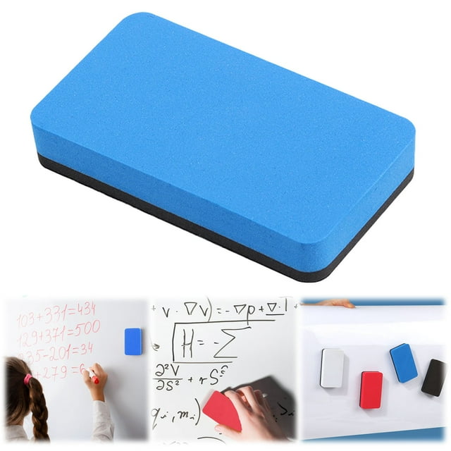 Under $1, Magnetic Whiteboard Eraser, Magnetic Whiteboard Eraser, Rectangle Design, Washable & Non-Abrasive, for Office & Home, Dry Erase Board Eraser, Multi-Color by Goohae