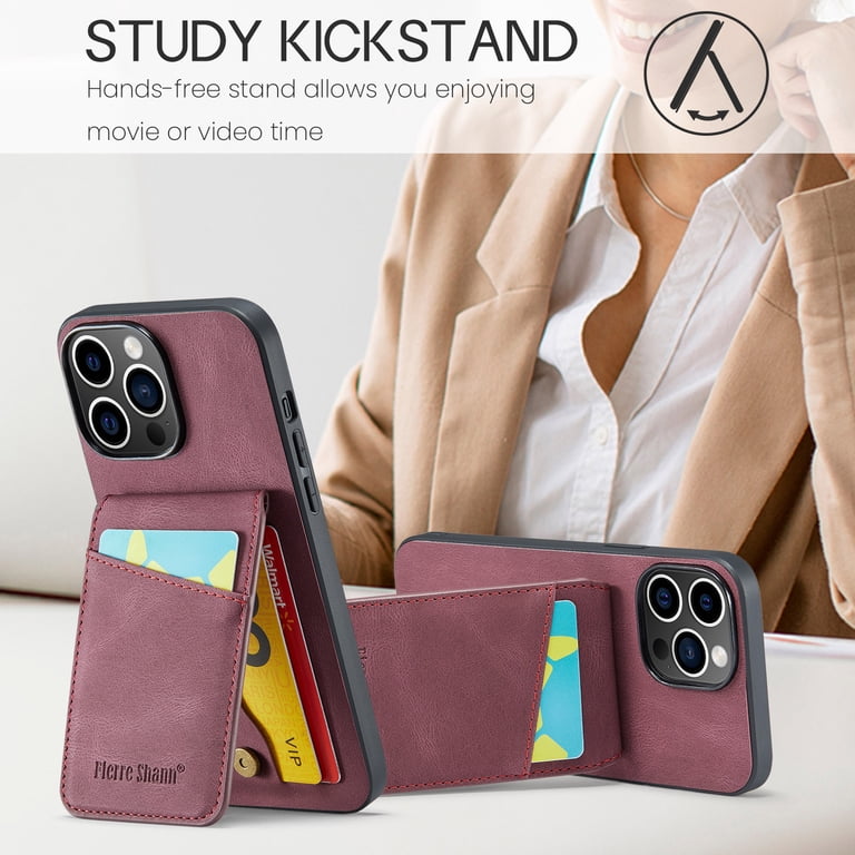 Phone Case for iPhone 12 Pro Max, Back Credit Card Holder Wallet