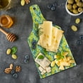 thumbnail image 5 of Modern Cutting Board, Watercolor Paintbrush Lemons with Murky Effects Image, Decorative Tempered Glass Cutting and Serving Board, Wine Bottle Shape, Forest Green Yellow, by Ambesonne, 5 of 5