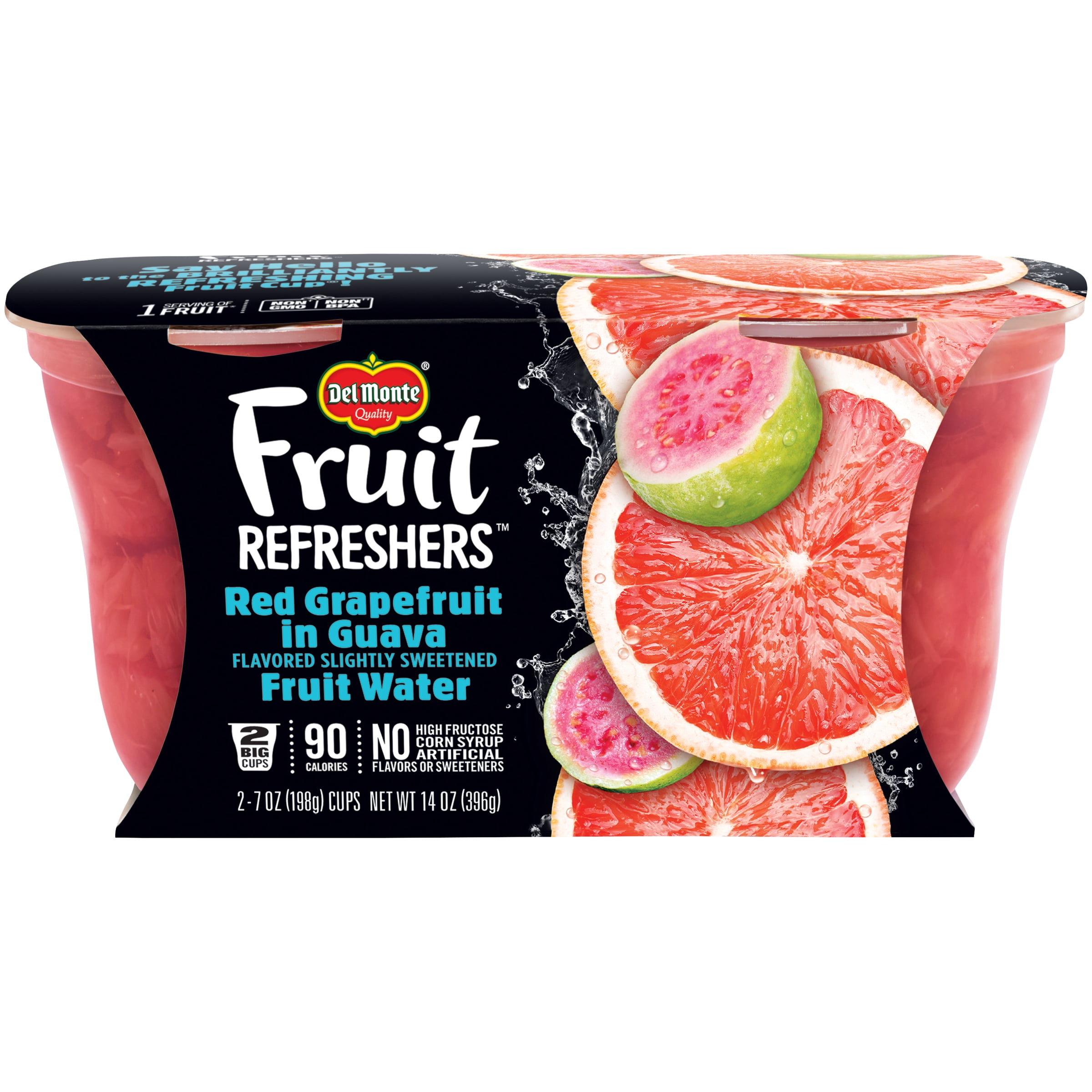 (2 Cups) Del Monte Fruit Refreshers Red Grapefruit Fruit Cups, 7 oz