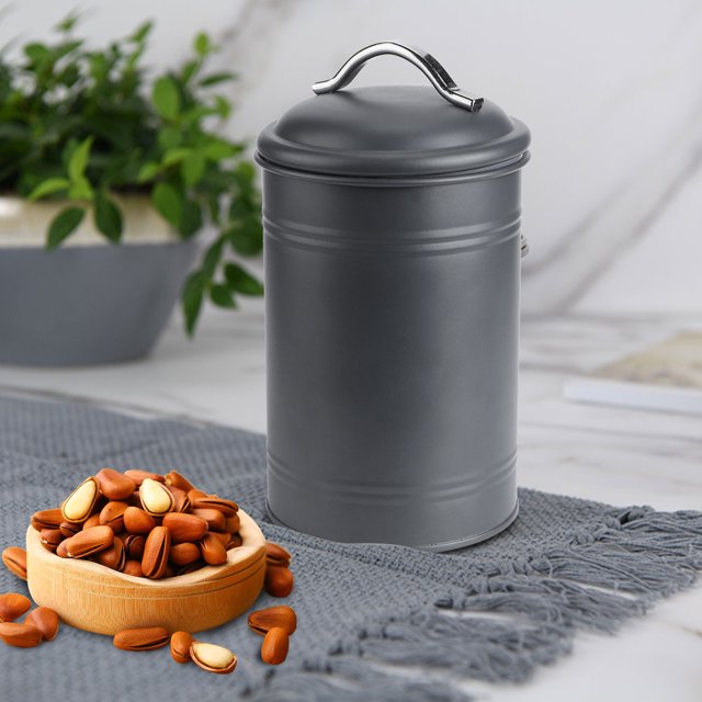 Iron Material Tea Jar, Storage Container, With Lid Portable For Home Use Kitchen Accessory Storing Candy, , Cereal