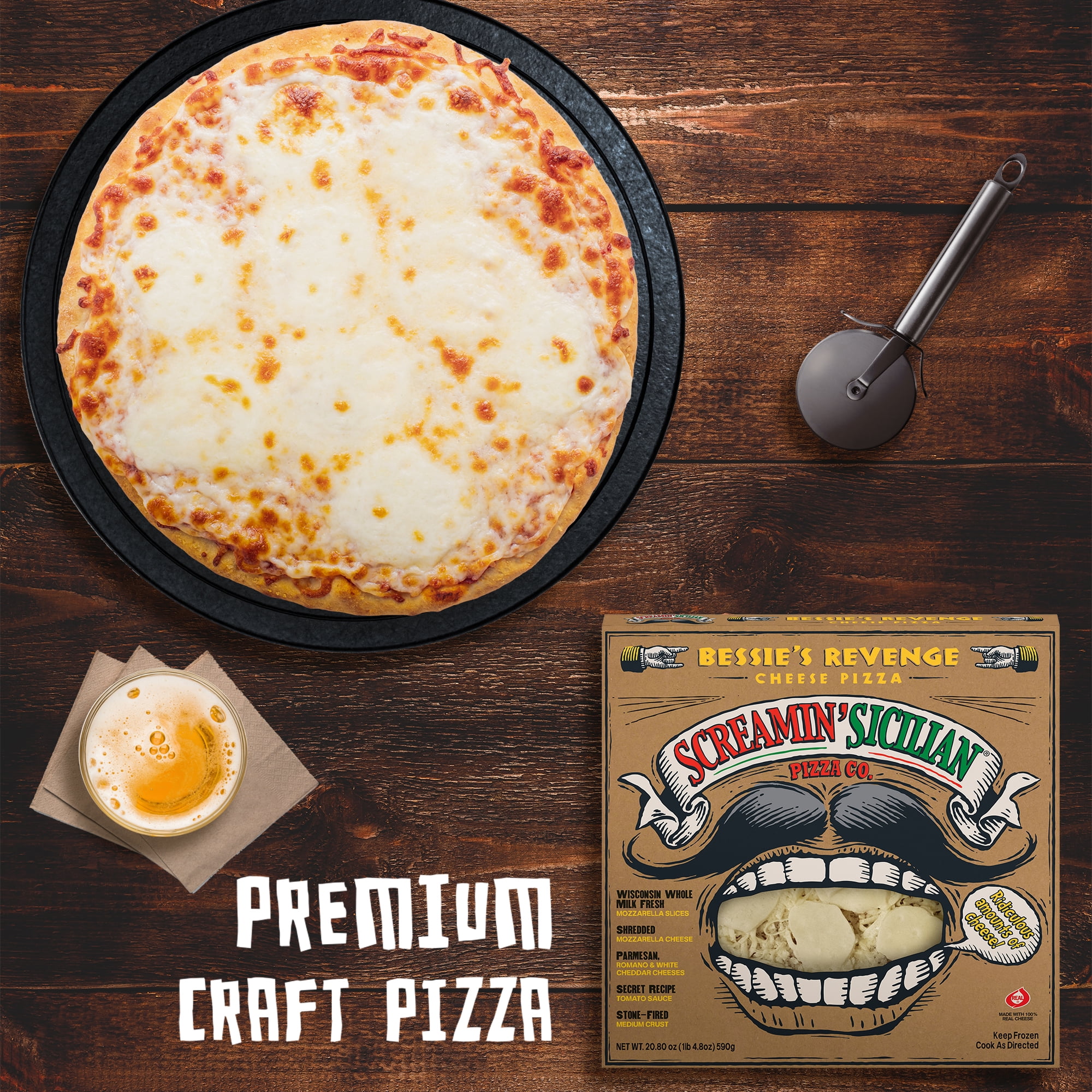 Screamin' Sicilian Original Pizzeria Crust Bessie's Revenge Frozen Cheese Pizza, 20.8 oz