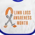 thumbnail image 4 of Inktastic Limb Loss Awareness Prosthetic Leg and Arm Orange Ribbon Boys or Girls Baby Bib, 4 of 4