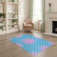 thumbnail image 2 of ODIKA 4'x6' Washable Area Rug Pet Friendly, Non-Shedding Fish Ombre Glitter Look Scale Seashell Mermaid Gradient Refined for Bedroom, Reading Nook, 2 of 7