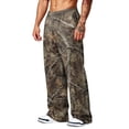 thumbnail image 5 of GrmtClth Camo Sweatpants Men Loose Relaxed Wide Leg Drawstring Elastic Waist Lightweight Daily Walking Outdoor Hunting Pants With Pockets Coffee M, 5 of 8
