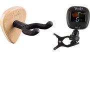 Fender 351 Guitar Wall Hanger - Maple 1 Pack Bundle FCT-2 Pro Color Clip-On Tuner