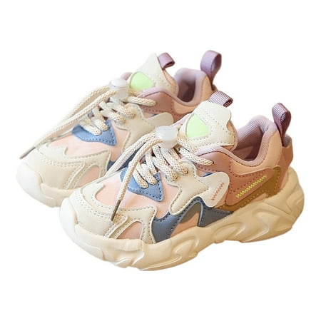 adviicd Kids Shoes Toddler Shoes Girls Kids Sneakers Tennis Running Sports Walking Footwear Lightweight Breathable (Pink L)