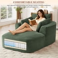 thumbnail image 5 of Muumblus Chaise Lounge Indoor, Cozy Lounge Chair Sleeper Sofa for Adults, No Assembly Required, Green Corduroy, 5 of 9