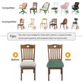 thumbnail image 4 of Lavish Cover Stretch Chair Seat Cover, Elastic Removable Dining Chair Cushion Slipcover, Gray Green Jacquard Textured, 6 Pack, 4 of 7