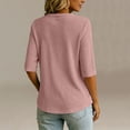 thumbnail image 4 of Neewe Womens Plain V Neck Button Dressy Casual Summer Short Sleeve Button Down Shirts Business Work Tops, 4 of 6