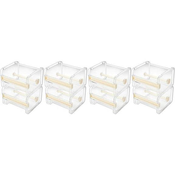 8 Pack Transparent Visible Desktop Multi Washi Masking Tape Dispenser,Tape Cutter,Roll Tape Holder