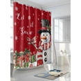 thumbnail image 3 of Red Snowman Christmas Shower Curtain Set, Waterproof Shower Curtains for Bathroom, Winter Snowflake Xmas Gifts Washable Fabric Cloth Bath Curtain for Bathtub Decoration with Hooks 48x72 Inches, 3 of 6
