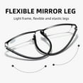 thumbnail image 3 of Blue Light Blocking Flexible Reading Glasses 4.00 for Men, Black Business Lightweight Retro Half Rim Metal Readers +4.00, 3 of 5