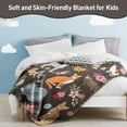 thumbnail image 5 of Cats Blanket Cat Gifts Soft Flannel Lightweight Cats and Flowers Throw Blanket for Kids Girls Boys All Season Cartoon Animals Blankets for Sofa Couch Bed Decorative Cat Blue Blanket(60"x80"), 5 of 7