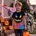 thumbnail image 2 of Tie Dye Shirt Kids Child Boys Tie Dye Face Crew Neck Short Sleeve T Shirt Casual Playful Top Boys Tshirts, 2 of 5
