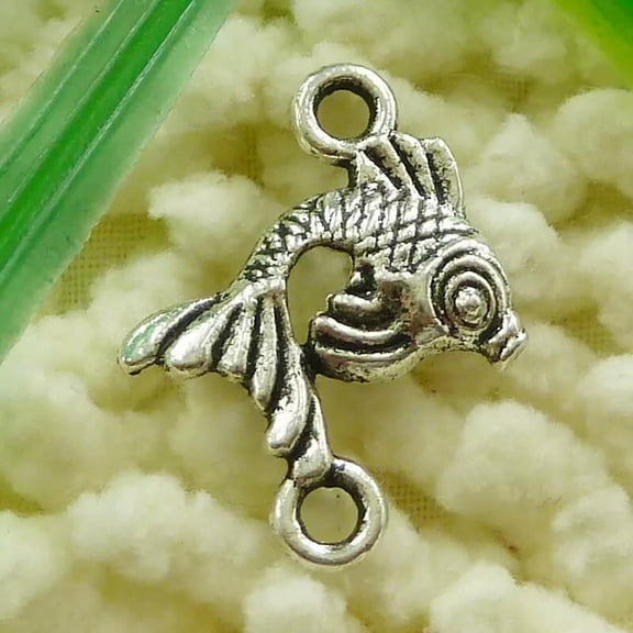 HOOUN 180 Pcs Tibetan Silver Fish Connectors 25X19MM S1945 DIY Jewelry Making