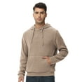 thumbnail image 4 of Xidunhg Mens Hooded Henley Sweatshirt Casual Long Sleeve Drawstring Waffle Knit Pullover Hoodies Khaki XL, 4 of 7