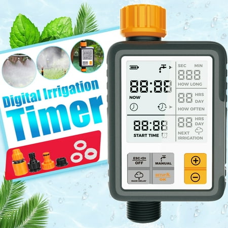 Digital Irrigation Timer System Automatic Micro Home Drip Sprinkler Outdoor Waterproof Garden Water Controller LCD for Home Courtyard
