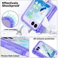 thumbnail image 3 of Designed for Samsung Galaxy Z Flip 5 Case Clear with Ring, Anti-Fall Shockproof Protective Phone Cover Case Compatible with Galaxy Z Flip 5 Case 5 G 2023 (Clear Purple), 3 of 12