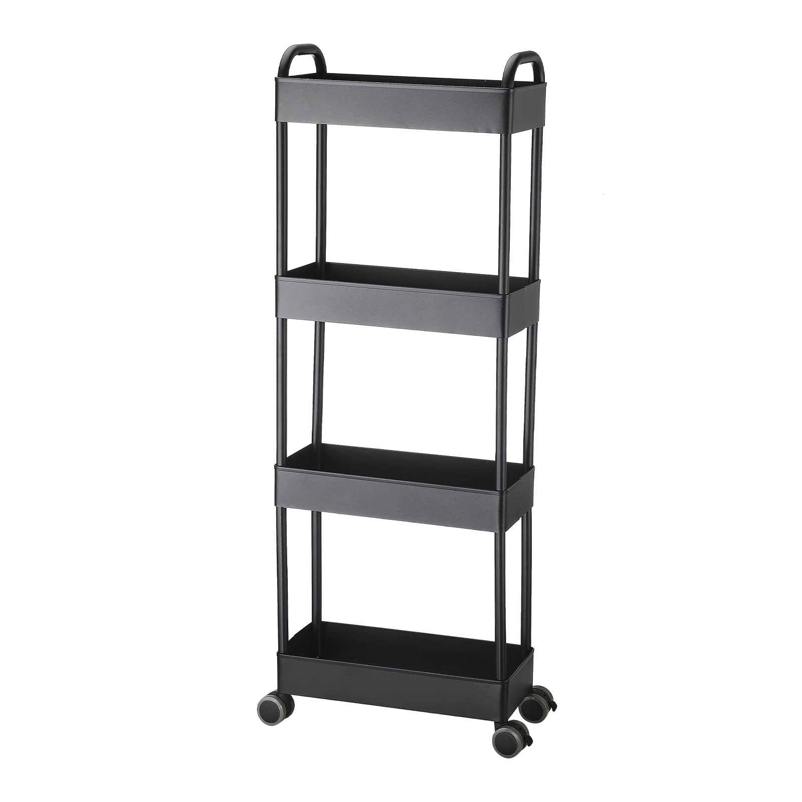 Storage Rack Removable Slotted Shelf Trolley On Wheels Living