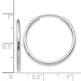 thumbnail image 3 of Real 14kt White Gold 1.5mm Polished Endless Hoop Earrings; for Adults and Teens; for Women and Men, 3 of 3