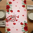 thumbnail image 5 of Table Runners 90 Inches Long Dress Scarves, Valentine's Day Farmhouse Coffee/Dining/Kitchen Table Runner for Living Room, Pink Romantic Red Love Trees Roses 13x90 Inch, 5 of 9