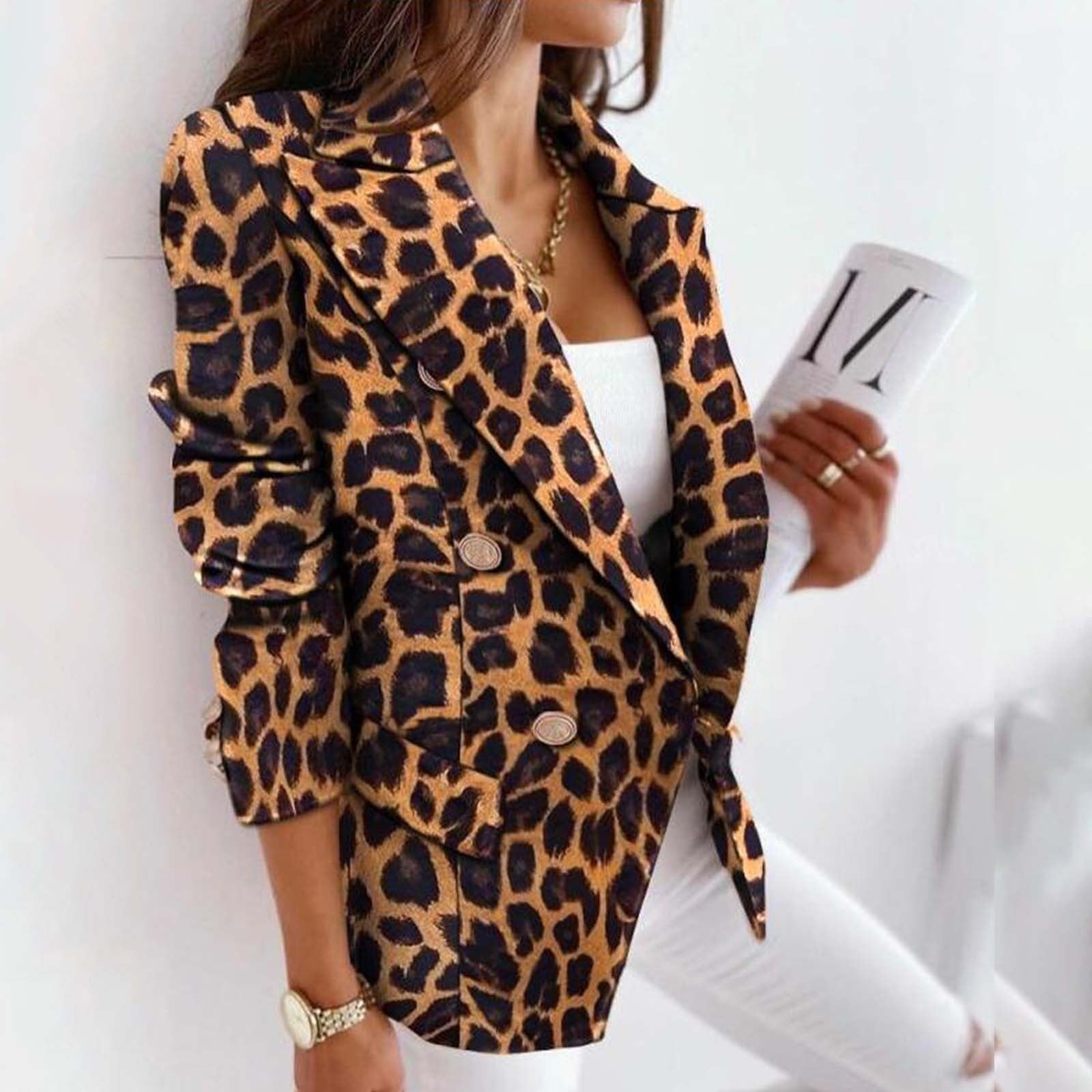 Casual Blazers Animal Print Womens Blazer Women's Elegant Casual