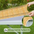 thumbnail image 6 of Orange Daisy Flower Floral Pattern Square Fitted Tablecloth with Elastic Edge,Square Table Cover,Washable Elastic Table Cover for Home Kitchen Party Decor 36"x36", 6 of 6