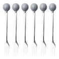 thumbnail image 1 of MasteelfCA 6pcs Ceramic Handle Mini Stainless Steel Fork Flatware Tableware for Cake Coffee Dessert (Grey Fork), 1 of 8