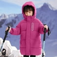 thumbnail image 2 of CYRBOKO Girls' Puffer Jackets, Full Zip Thermal Heavyweight Cotton Winter Clothing Hot Pink Size 5-6 T, 2 of 4