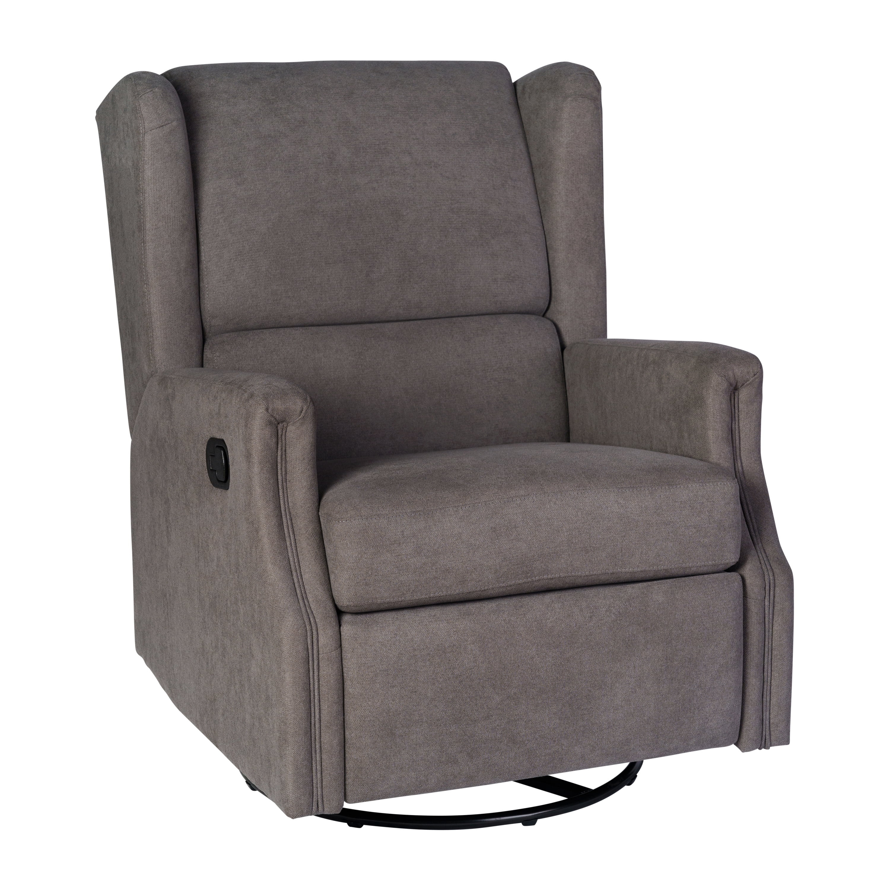 Tabaray Oversized Fabric40" Push Back Recliner Chair with Overstuffed Arm and Backrest, Dark Gray