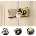 thumbnail image 2 of Metal Locking Hasp 2 Pieces Buckle Locking Hasp Metal Lock Hasp Door Bolt Latch Buckle With Padlock And Key For Garage Doors, Wooden Crates, 2 of 5
