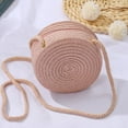thumbnail image 4 of Coin Purse Women Girl Rattan Woven Shell Shape Handbag Straw Handbag Shoulder Bags Summer Beach Bag Straw Bag WHITE, 4 of 7