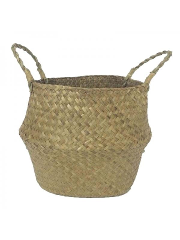 Grass Woven Basket Seagrass Basket Pot Laundry Clothes Organizer Basket
