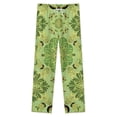 thumbnail image 4 of Elegant Green Floral Pattern Winter Female Pants Flannel High Waist Women Pants Lady Warm Straight Leg Plush Trousers, 4 of 7