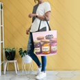 thumbnail image 4 of FORMRS Womens Canvas Tote Bag with Zipper Inner Pocket Shoulder Handbag, Watercolor Jam, 4 of 7